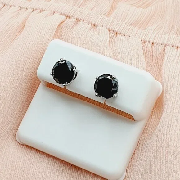 8MM S925 Sterling Silver CZ Stud Earrings for Women/Girl, US19251026